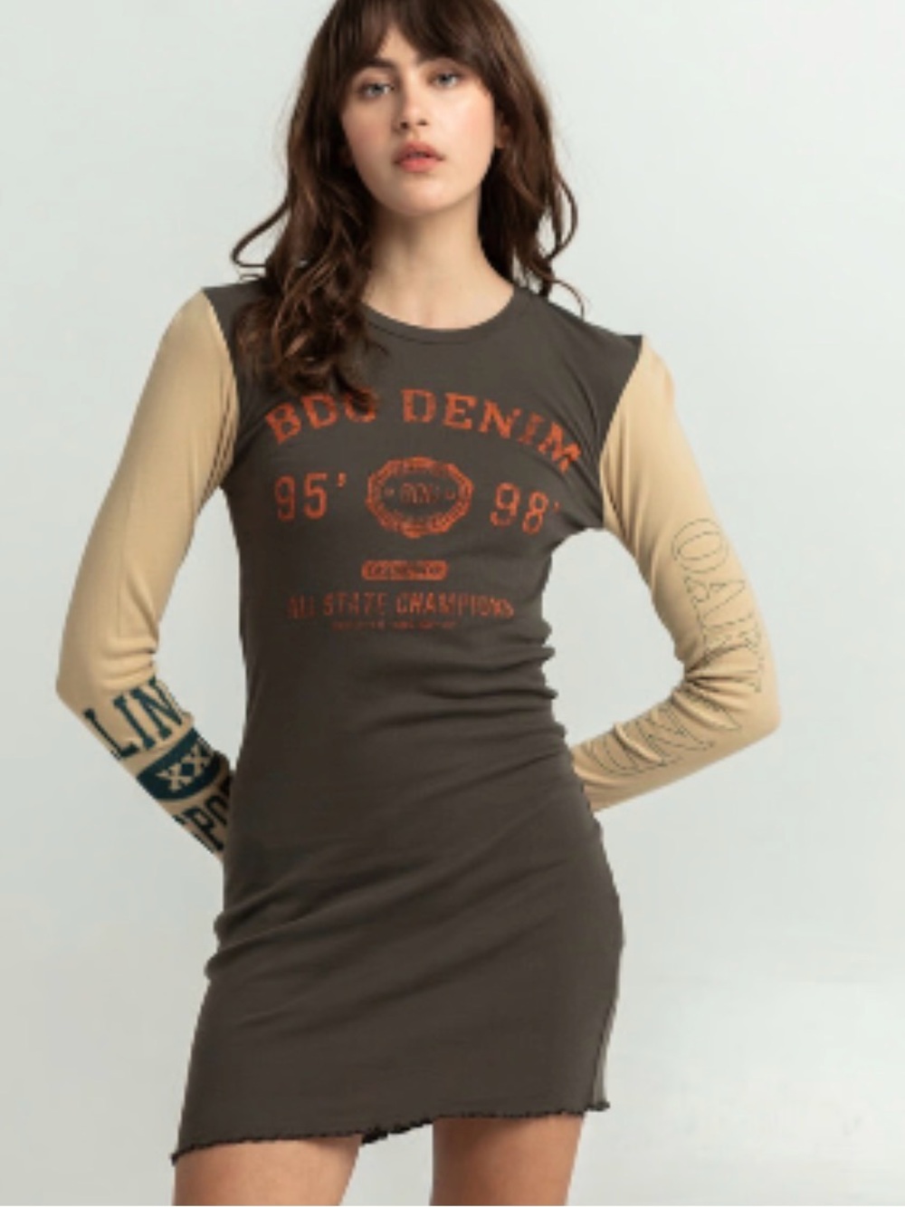 Urban Outfitters BDG Collegiate Long Slv Mini Dress size XS